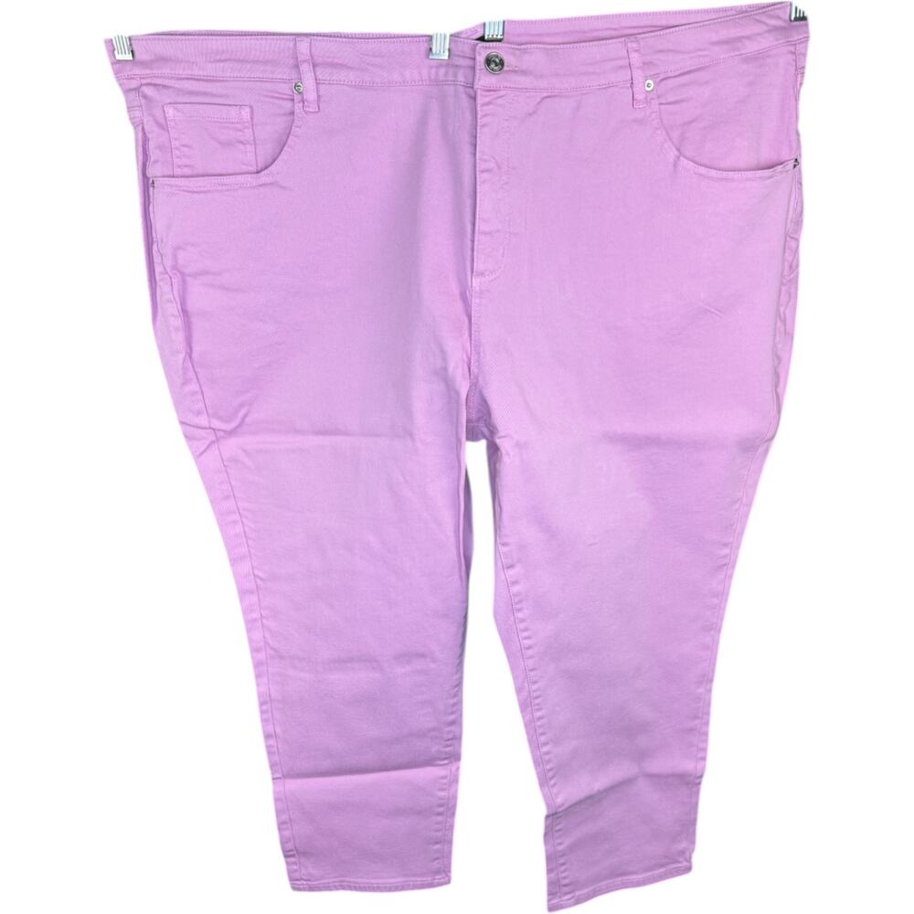 JASON WU Pink Ankle Pants 30WP Stretch Cotton Blend Plus Size Slim Fit NWOT - Picture 1 of 10